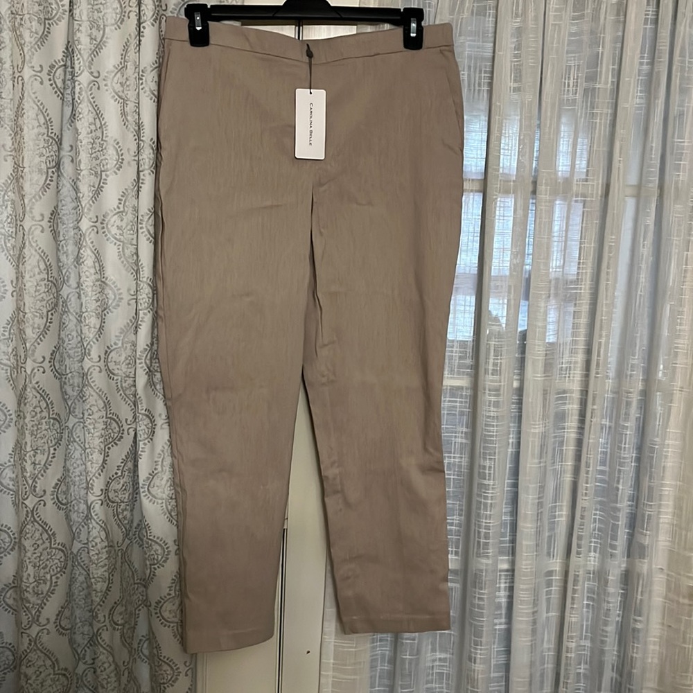 Carolina Belle beige stretch dress pants